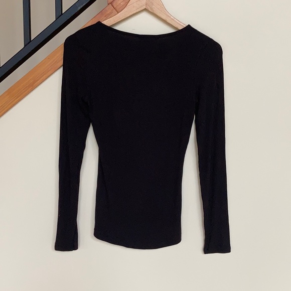 Guess Black Long Sleeve Lace Up- Gold Embellished - Picture 4 of 4